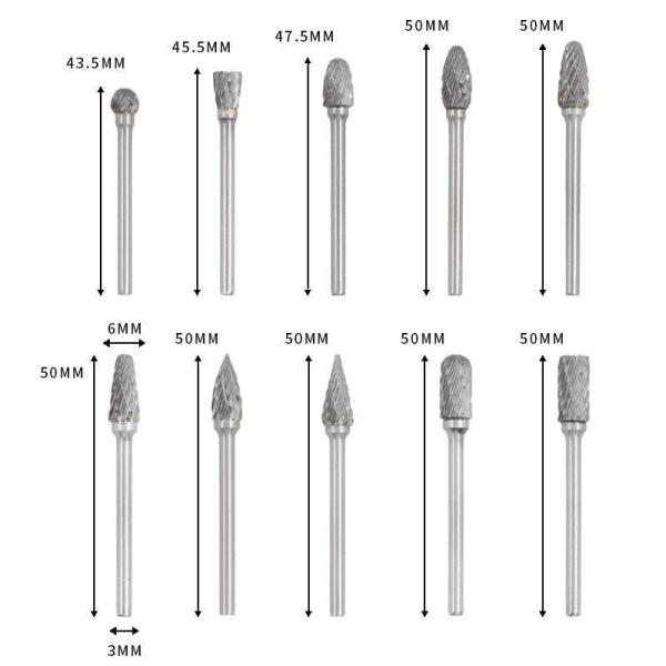 Carbide Burrs Rotary Burr Cutting Tool for Die Grinder and Processing Methods Cutting