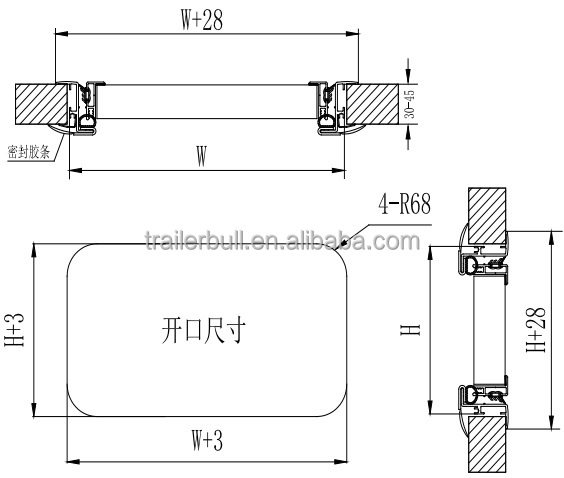 Изолированные грузовые двери из алюминиевого сплава для RV-автомобилей и рекреационных автомобилей