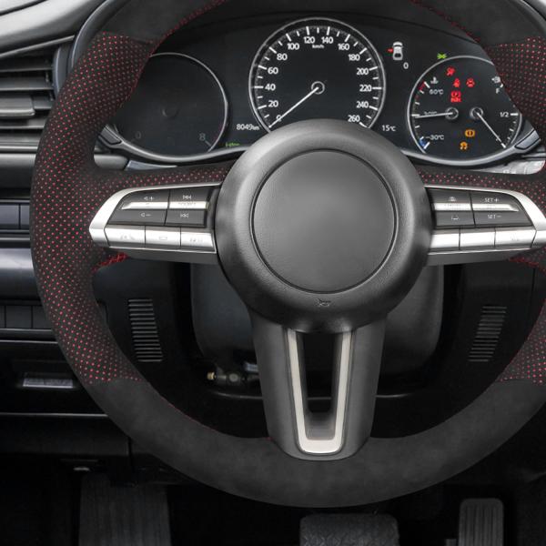Hand Stitching Steering Wheel Cover for Mazda 3 2020 Protect and Personalize Your Car