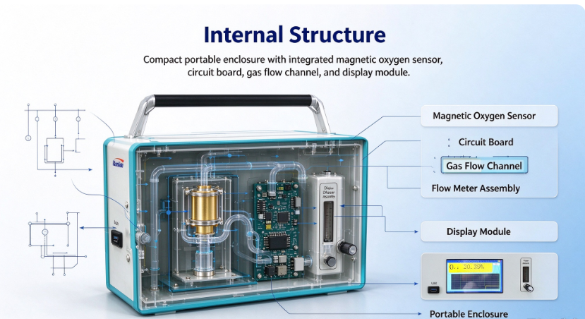 Precision Cordless Portable Oxygen Analyzer For High Purity Oxygen Test
