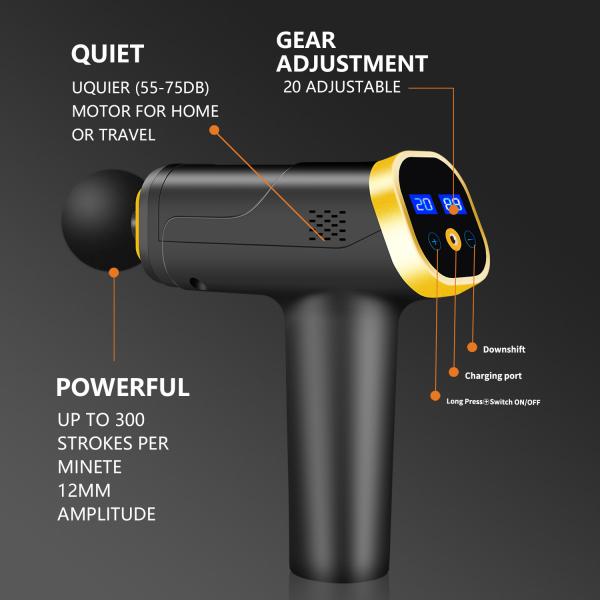 Портативное глубокое оружие 1200 массажа ткани - 3300rpm с экраном LCD