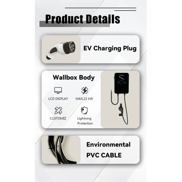 Типа 2 заряжателя 7kw OCCP 1,6 пункт Ev коммерчески общественного EV поручая