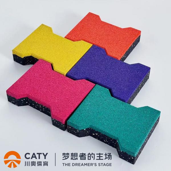 Safety Certified Dog Bone Rubber Tiles, Heavy-Duty Interlocking Mat for Equestrian and Garden Pathways