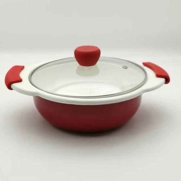 Kitchen Enamel Carbon Steel Casserole Hotpots Cooking Pot Lightweight Eco Friendly