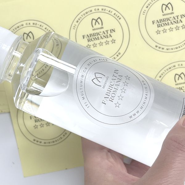 Custom Printed Clear Black Transparent Waterproof Label Seal Round Clear Cosmetic Box Packaging Label Sticker