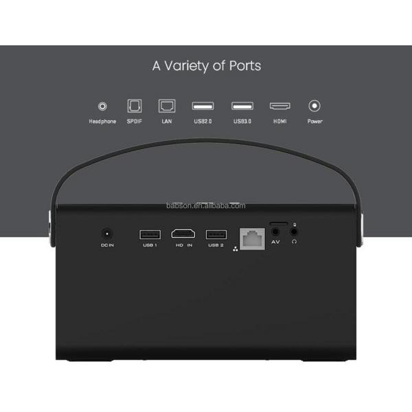 Sky 117 ODM 4K Full HD 3D Mini Smart Hotel KTV Office Auto Focus Lens 2g RAM 2k LED Android 9 Home Theater Includes Bag