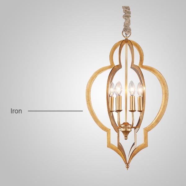 Cast iron wrought chandelier for indoor home pendant lamp (WH-CI-49)