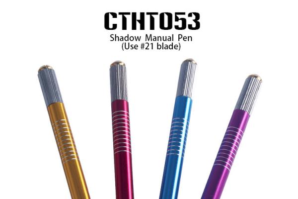 Anti Slip Shading Eyebrow Manual Tattoo Pen Use #21 Round Blade 5 Colors