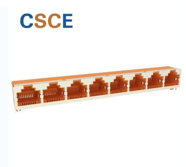 8 Port UV94V-0 8P8C RJ45 Network Connector For Computer