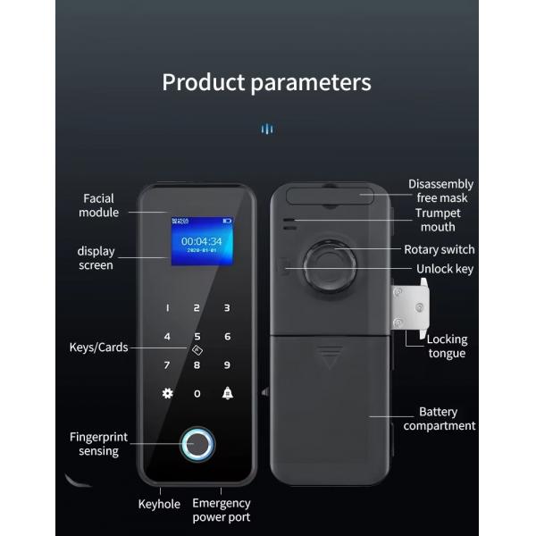 Serrure de porte en verre à empreinte digitale électronique numérique intelligente Tuya WIFI Smart Home