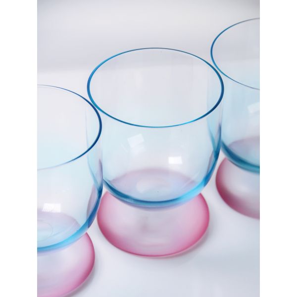 Handblown Crystal Wine Glass Goblet with Two-color Gradient Frosted Base and 300ml Capacity for Wine Cocktail and Home Decor