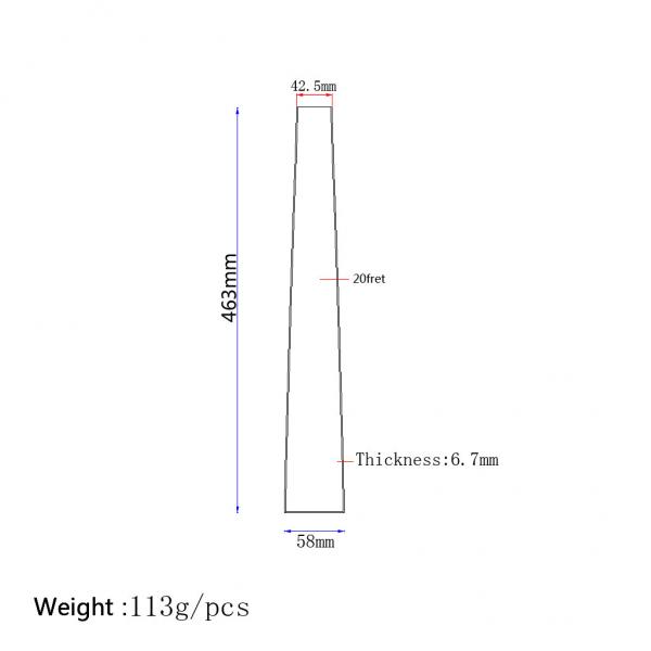 Arycle Вкладывающийся электрический бас Фретборд Электрическая гитара Фретборд толщина 6,7 мм