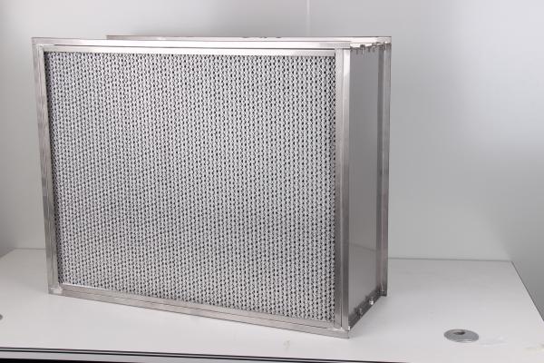 SS Frame Hepa Panel Filter , Aluminum Foil Hepa Air Filter High Temp Resistance 400℃