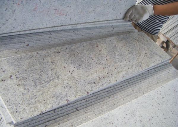 Polished Kashmir White Granite Floor Tiles , Rough Granite Bathroom Tiles