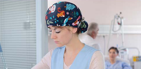 Hubei Haixin Scrub Cap Cotton Surgical Cap Unisex Doctor Cap Women Working Hat ISO 13485 CE
