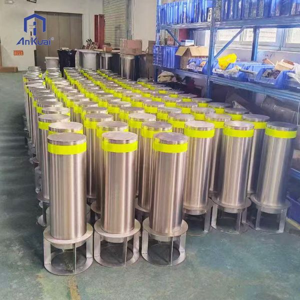 Automatic Hydraulic Bollard with 304/316 Stainless Steel LED Lights and