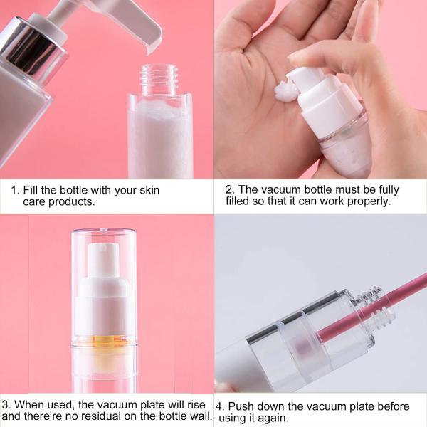 Non Spill Airless Cosmetic Bottles Comfortable Hand Feeling