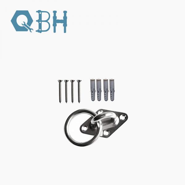 ハードウェア スクエア アイ プレート ステンレススチール ラウンド & ダイヤモンド リング付き