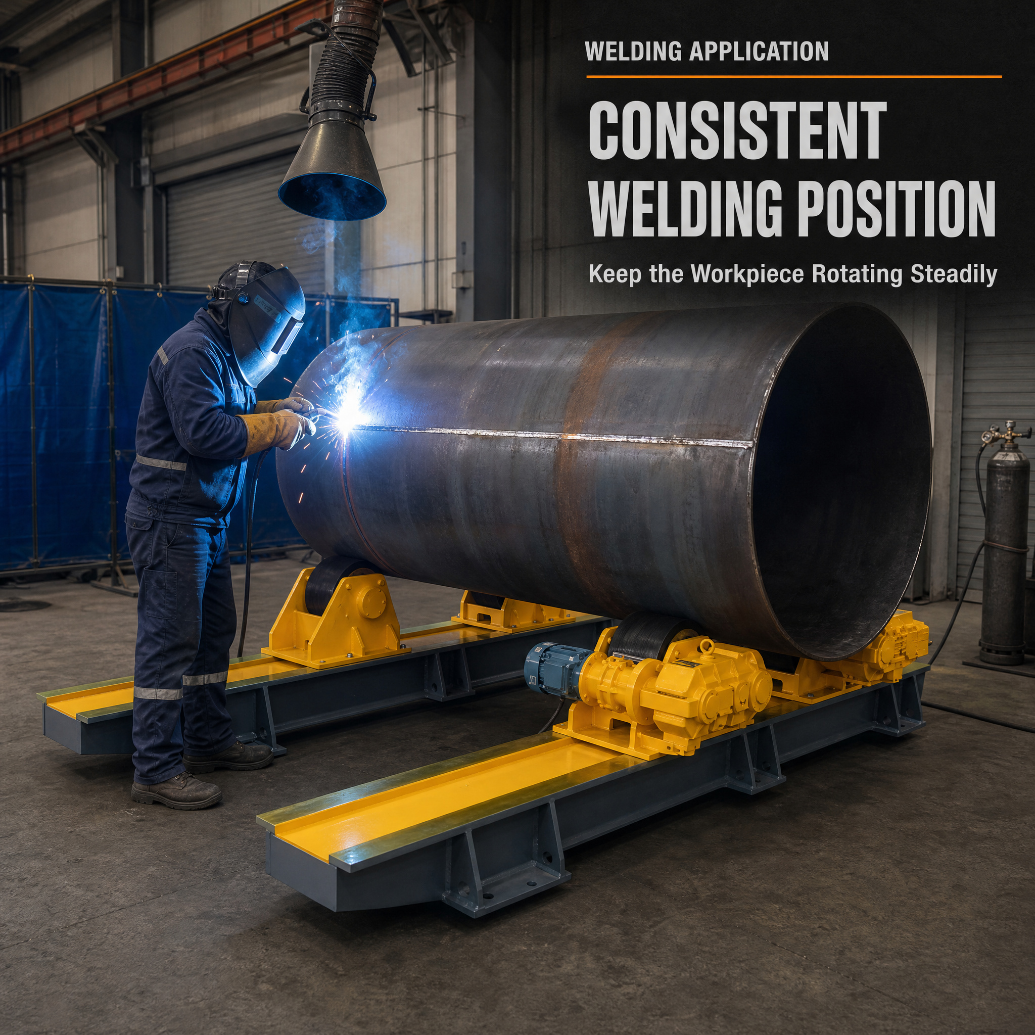 Heavy Duty Welding Turning Roll, Stable Rotation Tank Rotator for Industrial Pipe Fabrication