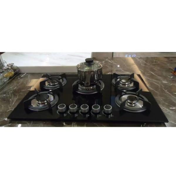 5 Burner Gas Cooktop with Automatic Ignition and Built in Tempered Glass Gas Stove