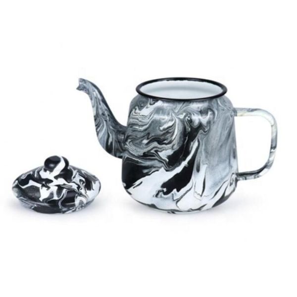 Portable Food Grade Keep Warmer Kettle Enamel Steel Kettle 1.1L 1.4L Capacity