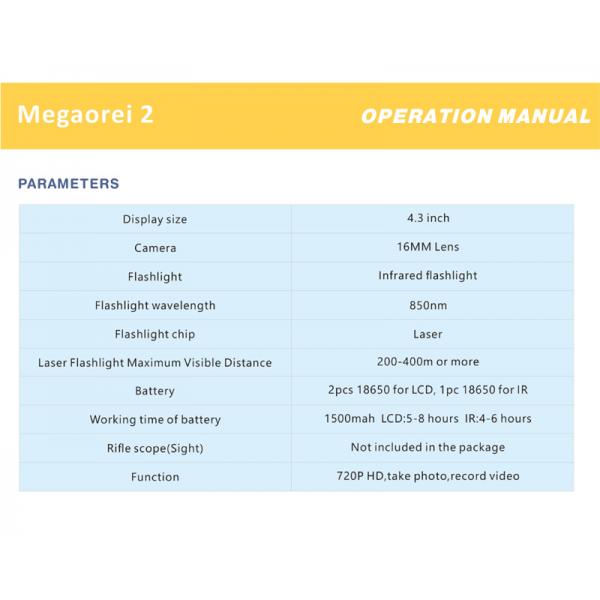 HD720P Anti Shock Night Vision Hunting Scope 200-400M Outdoor Hunting Riflescope