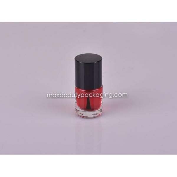 shiny black round straight nail polish cap 8ml round nail polish bottle plastic cosmetic nail polish packaging