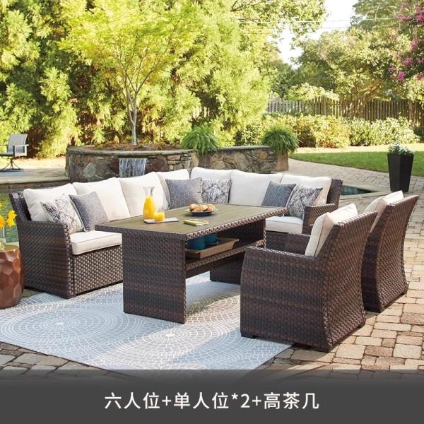 Outdoor Sofa Furniture, Patio Wicker Rattan Garden Set Waterproof And Sunproof Terrace Lounge Chair Nordic-style Garden