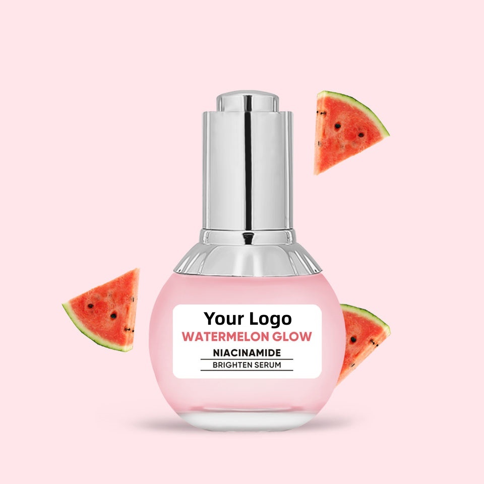 OEM ODM Watermelon Luminous Skin Care essence Serum Private Brand Natural Organic Aha Bha Niacianmide Whitening and Brightening Facial Serum