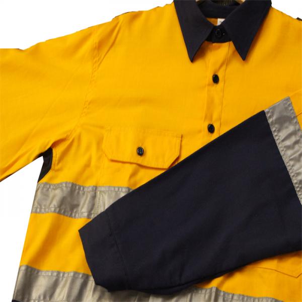 Vis рубашек строительства рукава EN20471 FR самое интересное длинного Hi желтое оранжевое