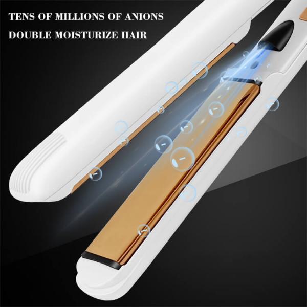 Gold Flat Iron Ceramic Tourmaline Infrared Keratin Protech Professional Hair Straightener