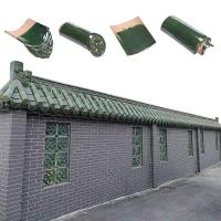 Edifícios de jardim de estilo chinês telhados de vidro verde para parede do pátio