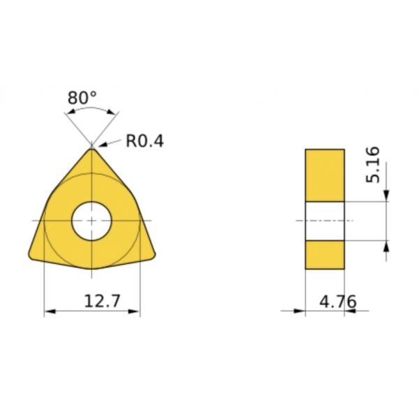 WNMG080404-MA PVD Coating Carbide Milling Inserts Stainless Steel Finishing