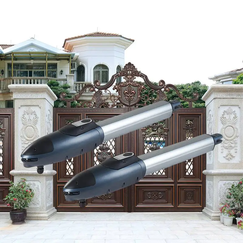Swing Door Straight Double Arm Gate Opener Kit Heavy Duty 300kg Remote Control
