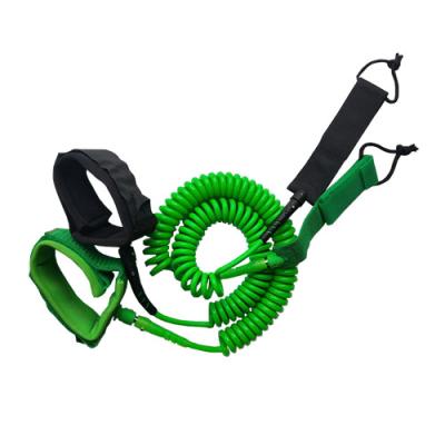 10 Feet Security Surboard Surf Coiled Leash PU With Wristband / Rope Loop