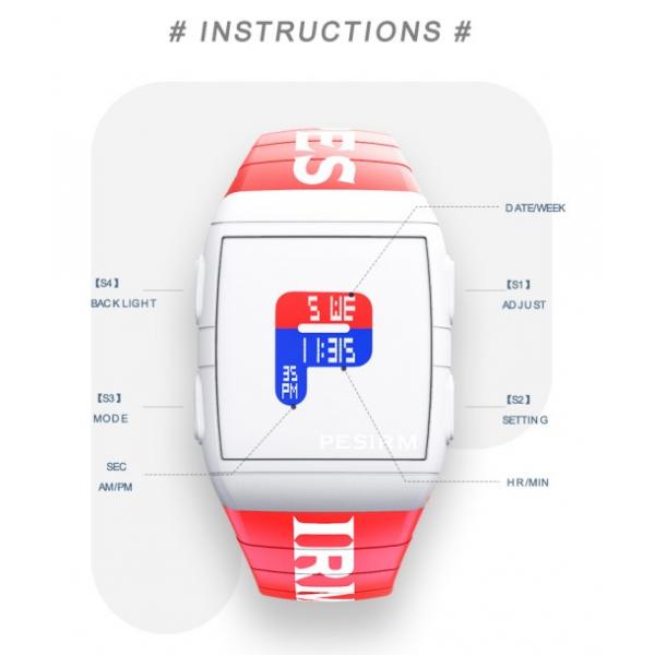 дозоры спорта цифровых часов дисплея лькд для людей водоустойчивых