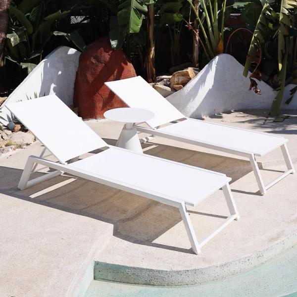 Outdoor Daybed Wicker Lounger Stretch for Garden Swimming Pool Sunbed Aluminum Daybed
