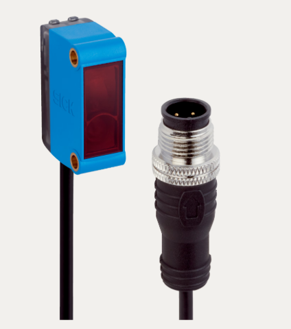 Sick GL6-P7112 Mini photoelectric sensor, reflective, dual lens, 5-meter, visible red, PNP, M12 connector