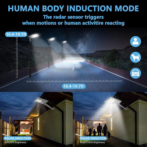 Solar Street Garden Light with 50000 Hours Lifespan and IP65 Waterproof Motion Sensor