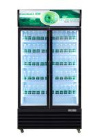 R134a Frigorífico de exhibición comercial Negro de acero inoxidable de vidrio con puerta corredera
