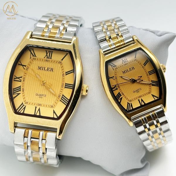 China Fábrica Hot Lover Luxo Negócios Aço Inoxidável Ouro Clássico Impermeável Relógio de Casal