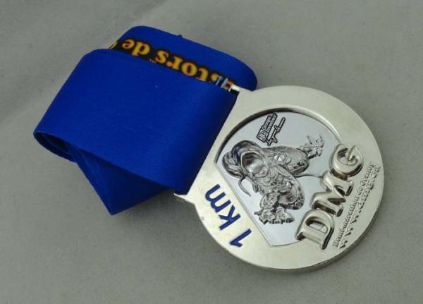 DMG Ribbon Medals by Zinc Alloy Die Casting Full 3D with Silver Plating