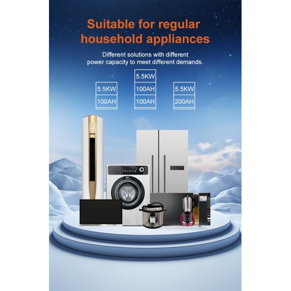 All In One Vertical StackedSolar Storage System Home Energy Storage 5KW Hybrid All in One Inveter