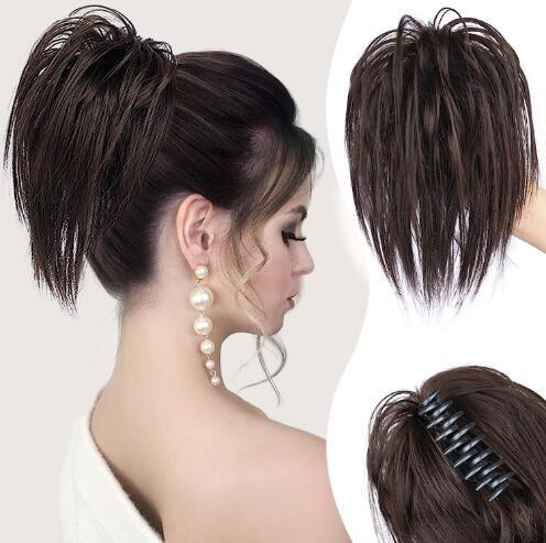 High Braided Ponytail Weave Human Hair Extension Medium Cap Size Can Be Styled Dyed And Permed