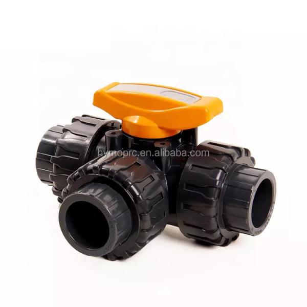 1 Inch 3 Way PVC True Union Ball Valve with ABS Handle from Manufacture
