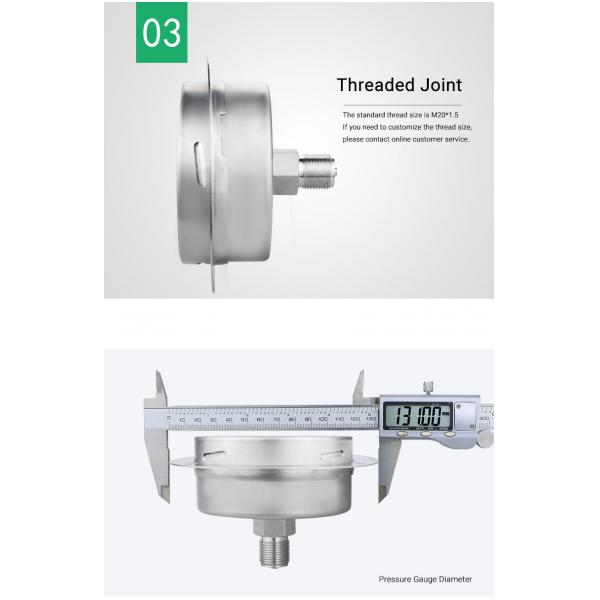 Manufactured Full Stainless Steel Axial Pressure Measuring Instruments for Industrial