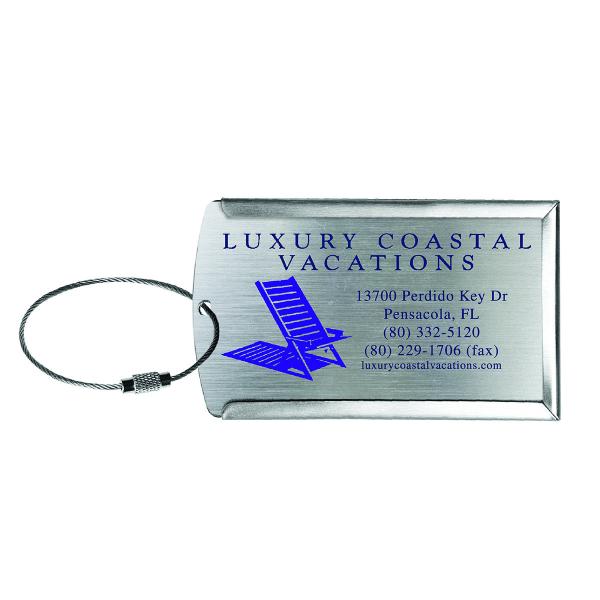 Handbag Stainless Steel Metal Card , aluminum luggage tag For Travel Airplane Baggage