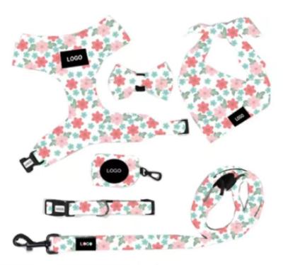 Wholesale Manufacture Fashion Popular Dog Polyester Print Chest Strap Pet Supplies Dog Harness Set