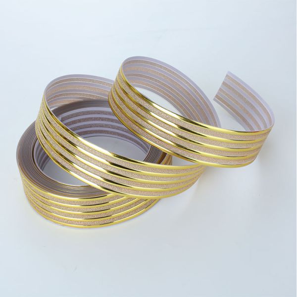 Furniture Use Edge Strip Pvc Decoration Soft Beauty Gold Strip Plastic Edge Trimming Flexible Pvc Edge Banding