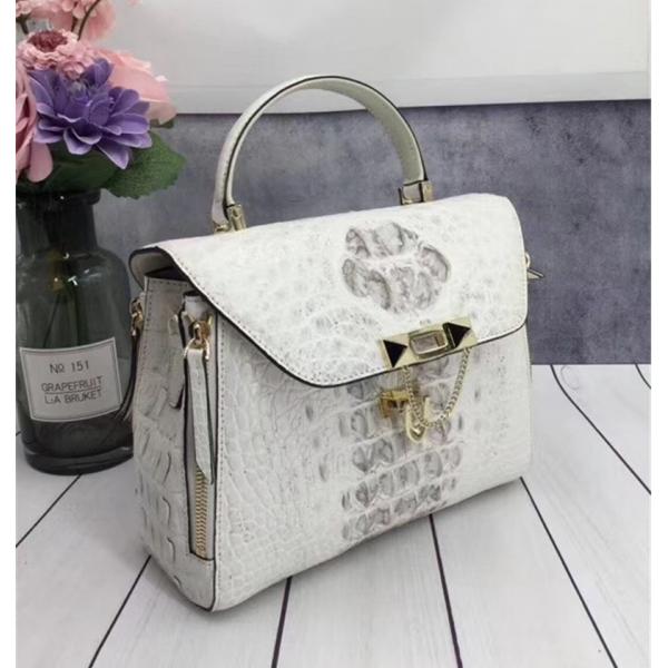 Exotic Genuine Crocodile Skin Woman Orange Purse Authentic Alligator Leather Lady Handbag Female Crossbody Shoulder Bag